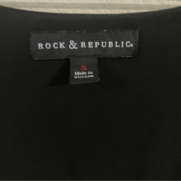 Rock & Republic Black Fitted Sheath Mini Dress w/ silver studded straps Size: S - Picture 4 of 5